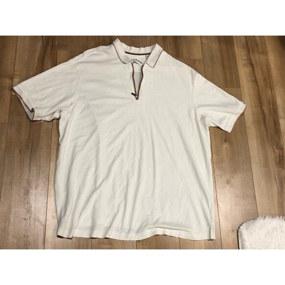 Tommy Bahama Shirt Mens 2XL Off White, Polo Short Sleeve (0091) - Picture 1 of 6